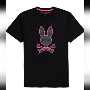 Psycho Bunny Tee in Black with Pink Highlights